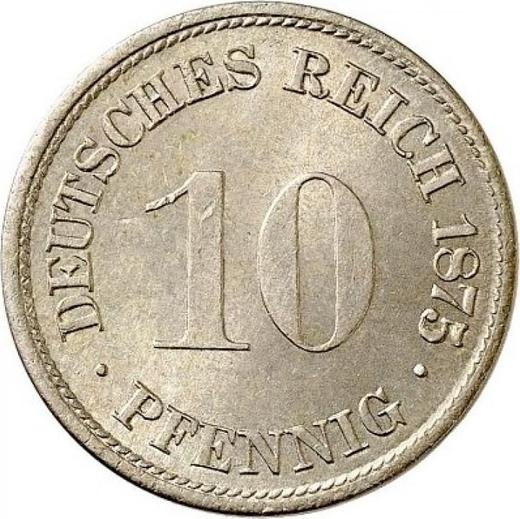 Аверс монеты - 10 пфеннигов 1875 года D "Тип 1873-1889" - цена  монеты - Германия, Германская Империя
