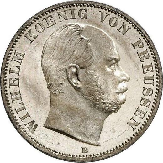 Аверс монеты - Талер 1866 года B - цена серебряной монеты - Пруссия, Вильгельм I