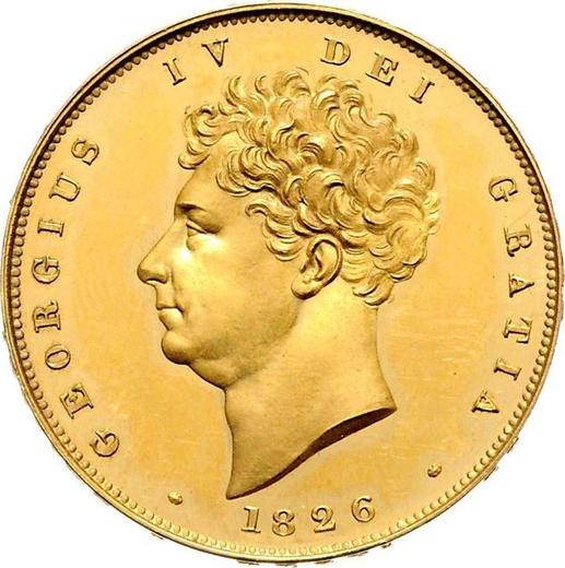 Аверс монеты - 2 фунта 1826 года - цена золотой монеты - Великобритания, Георг IV