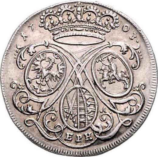 Реверс монеты - Дукат 1703 года EPH "Коронный" Серебро - цена серебряной монеты - Польша, Август II Сильный