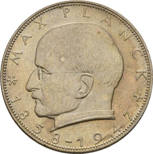 Аверс монеты - 2 марки 1969 года D "Планк" - цена  монеты - Германия, ФРГ