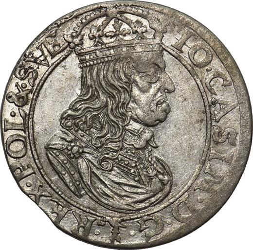 Аверс монеты - Шестак (6 грошей) 1659 года TLB "Портрет с обводкой" - цена серебряной монеты - Польша, Ян II Казимир