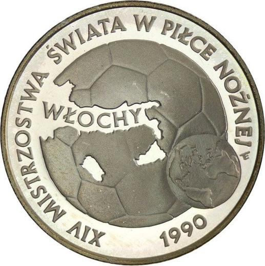 Reverso 20000 eslotis 1989 MW ET "Copa Mundial de Fútbol de 1990" Globo terráqueo Plata - valor de la moneda de plata - Polonia, República Popular