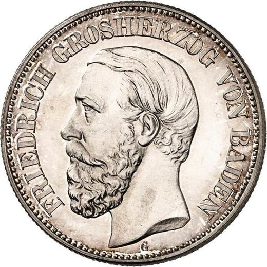 Аверс монеты - 2 марки 1902 года G "Баден" - цена серебряной монеты - Германия, Германская Империя