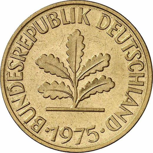 Реверс монеты - 10 пфеннигов 1975 года G - цена  монеты - Германия, ФРГ