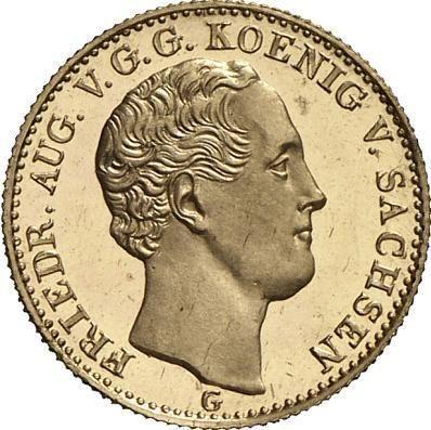 Аверс монеты - 2 1/2 талера 1842 года G - цена золотой монеты - Саксония, Фридрих Август II