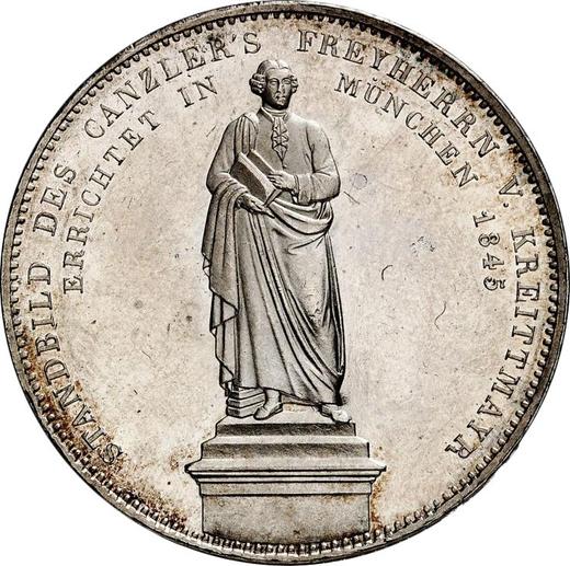 Reverse 2 Thaler 1845 "Chancellor von Kreittmayr" - Silver Coin Value - Bavaria, Ludwig I