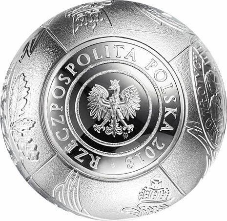 Аверс монеты - 100 злотых 2018 года "100 лет независимости Польши" - цена серебряной монеты - Польша, III Республика после деноминации