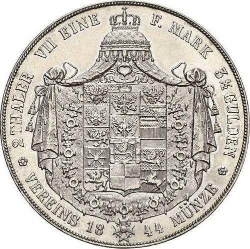 Reverso 2 táleros 1844 A - valor de la moneda de plata - Prusia, Federico Guillermo IV