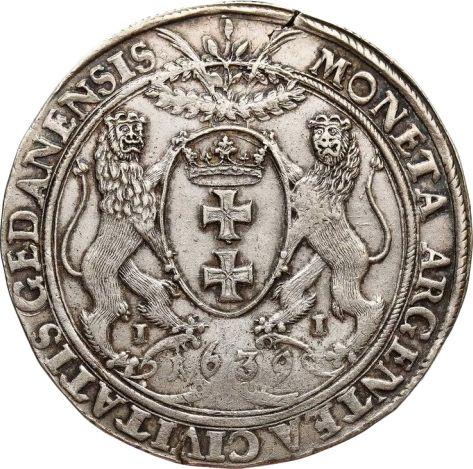 Reverso Tálero 1639 II "Gdańsk" - valor de la moneda de plata - Polonia, Vladislao IV