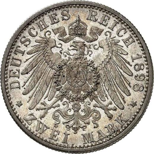 Reverso 2 marcos 1898 F "Würtenberg" - valor de la moneda de plata - Alemania, Imperio alemán