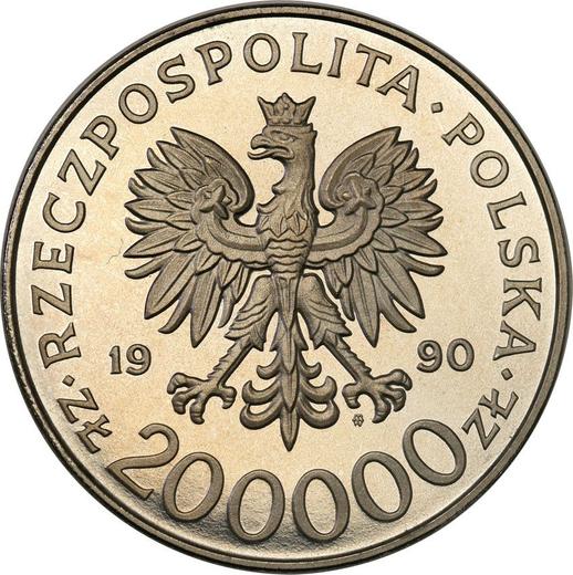Obverse Pattern 200000 Zlotych 1990 MW "Stefan Rowecki 'Grot'" Nickel -  Coin Value - Poland, III Republic before denomination