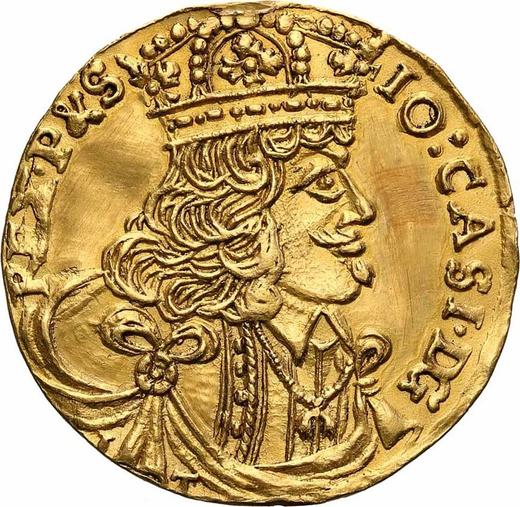 Аверс монеты - 2 дуката 1657 года IT SCH - цена золотой монеты - Польша, Ян II Казимир