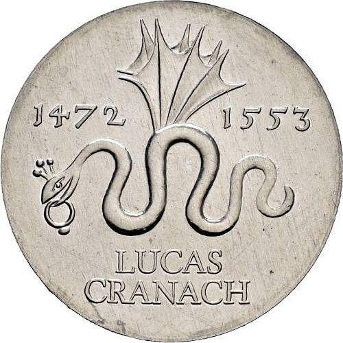 Anverso 20 marcos 1972 "Lucas Cranach" Aluminio Acuñación unilateral - valor de la moneda  - Alemania, República Democrática Alemana (RDA)