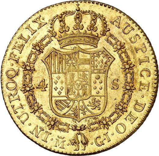 Revers 4 Escudos 1819 M GJ - Goldmünze Wert - Spanien, Ferdinand VII