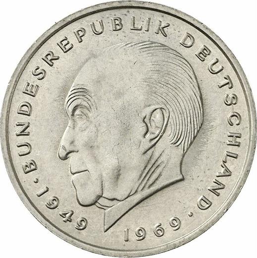 Аверс монеты - 2 марки 1975 года G "Аденауэр" - цена  монеты - Германия, ФРГ
