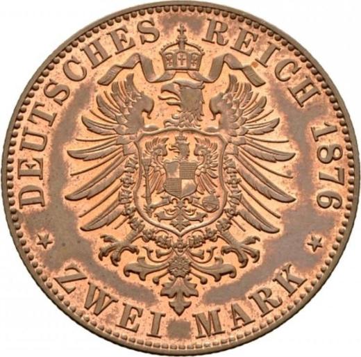 Reverso 2 marcos 1876 J "Hamburg" Cobre Prueba - valor de la moneda  - Alemania, Imperio alemán