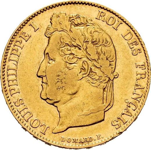Аверс монеты - 20 франков 1833 года A "Тип 1832-1848" Париж - цена золотой монеты - Франция, Луи-Филипп I