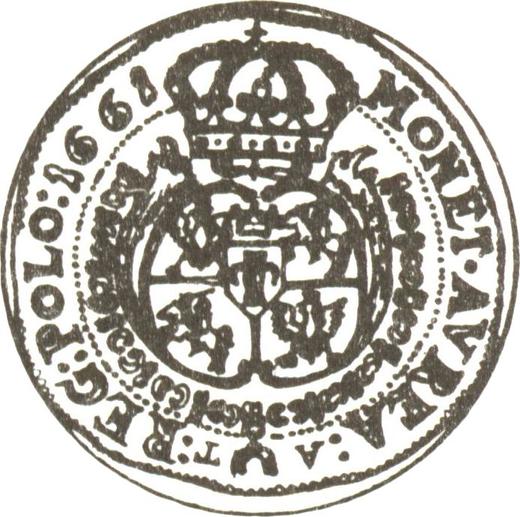 Reverso 2 ducados 1661 AT "Tipo 1652-1661" - valor de la moneda de oro - Polonia, Juan II Casimiro