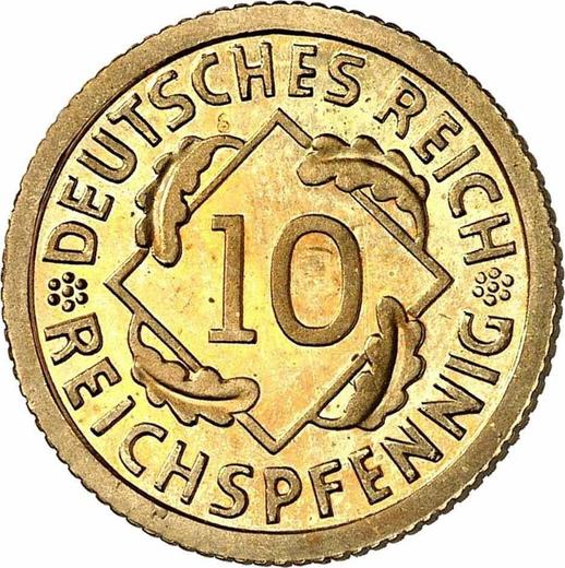 Аверс монеты - 10 рейхспфеннигов 1934 года F - цена  монеты - Германия, Bеймарская республика