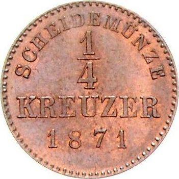 Revers 1/4 Kreuzer 1871 - Münze Wert - Württemberg, Karl I