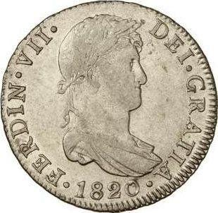 Аверс монеты - 4 реала 1820 года S CJ - цена серебряной монеты - Испания, Фердинанд VII
