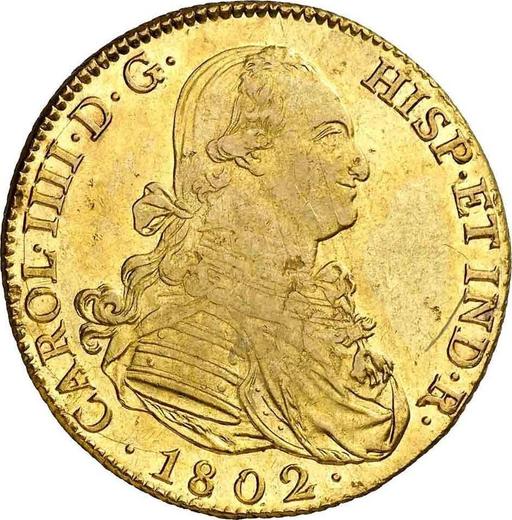 Obverse 8 Escudos 1802 M FA - Spain, Charles IV