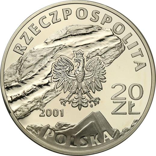 Аверс монеты - 20 злотых 2001 года MW RK "Соляная шахта в Величке" - цена серебряной монеты - Польша, III Республика после деноминации