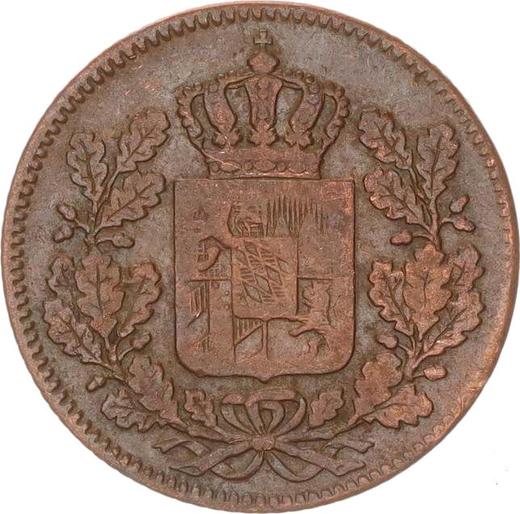 Аверс монеты - 2 пфеннига 1846 года - цена  монеты - Бавария, Людвиг I