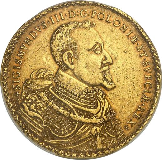 Аверс монеты - Донатив 80 дукатов 1621 года - цена золотой монеты - Польша, Сигизмунд III Ваза