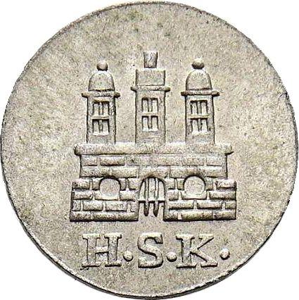Аверс монеты - Дрейлинг (3 пфеннига) 1823 года H.S.K. - цена  монеты - Гамбург, Вольный город