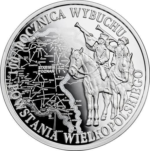 Reverso 10 eslotis 2018 "100 aniversario de la Sublevación de Gran Polonia" - valor de la moneda de plata - Polonia, República moderna