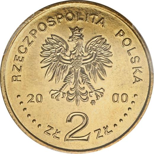 Аверс монеты - 2 злотых 2000 года MW RK "10 лет профсоюзу "Солидарность"" - цена  монеты - Польша, III Республика после деноминации
