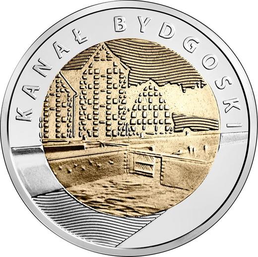 Reverse 5 Zlotych 2015 MW "Bydgoszcz Canal" -  Coin Value - Poland, III Republic after denomination