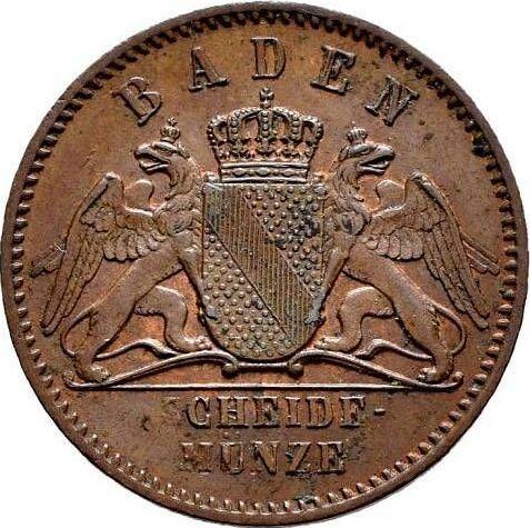 Anverso Medio kreuzer 1866 - valor de la moneda  - Baden, Federico I