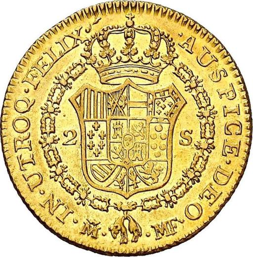 Реверс монеты - 2 эскудо 1793 года M MF - цена золотой монеты - Испания, Карл IV
