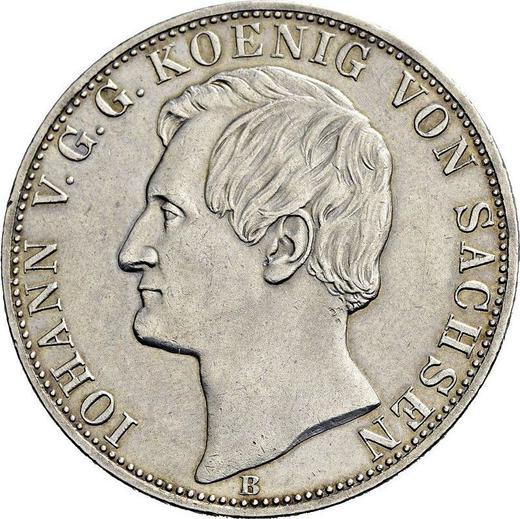 Obverse 2 Thaler 1861 B - Silver Coin Value - Saxony-Albertine, John