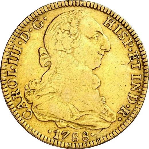 Awers monety - 4 escudo 1788 Mo FM - cena złotej monety - Meksyk, Karol III