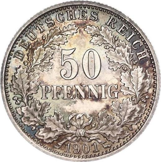 Аверс монеты - 50 пфеннигов 1901 года A "Тип 1896-1903" - цена серебряной монеты - Германия, Германская Империя