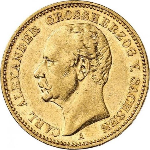Anverso 20 marcos 1892 A "Sajonia-Weimar-Eisenach" - valor de la moneda de oro - Alemania, Imperio alemán