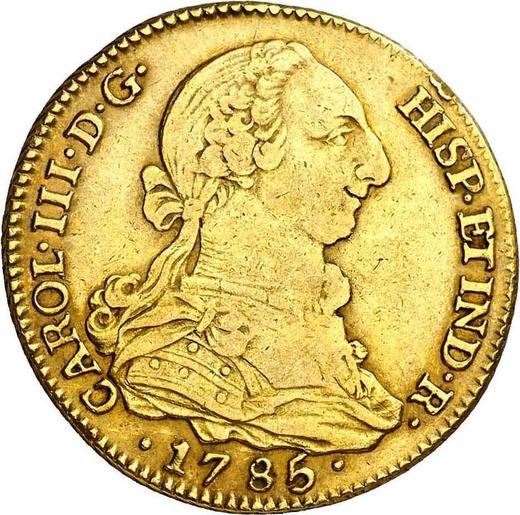 Аверс монеты - 4 эскудо 1785 года S C - цена золотой монеты - Испания, Карл III