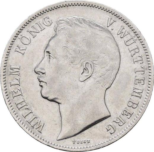 Anverso 1 florín 1838 "Tipo 1838-1856" - valor de la moneda de plata - Wurtemberg, Guillermo I