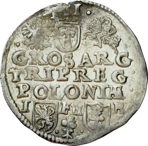 Реверс монеты - Трояк (3 гроша) без года (1588-1601) IF HR "Познаньский монетный двор" - цена серебряной монеты - Польша, Сигизмунд III Ваза