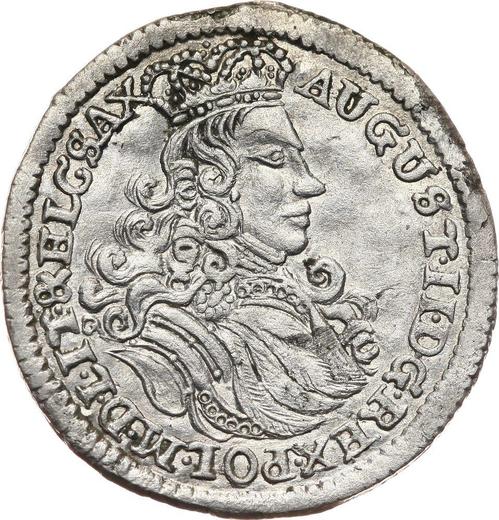 Аверс монеты - Шестак (6 грошей) 1706 года LP "Литовский" - цена серебряной монеты - Польша, Август II Сильный