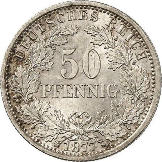 Anverso 50 Pfennige 1877 C "Tipo 1877-1878" - valor de la moneda de plata - Alemania, Imperio alemán