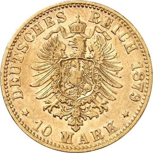 Реверс монеты - 10 марок 1879 года F "Вюртемберг" - цена золотой монеты - Германия, Германская Империя