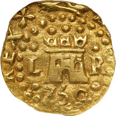 Аверс монеты - 1 эскудо 1750 года L R - цена золотой монеты - Перу, Фердинанд VI