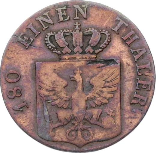 Аверс монеты - 2 пфеннига 1838 года D - цена  монеты - Пруссия, Фридрих Вильгельм III
