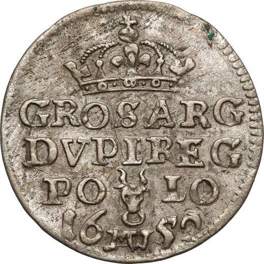 Реверс монеты - Двугрош (2 гроша) 1652 года MW - цена серебряной монеты - Польша, Ян II Казимир