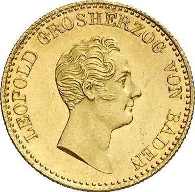 Awers monety - Dukat 1840 - cena złotej monety - Badenia, Leopold